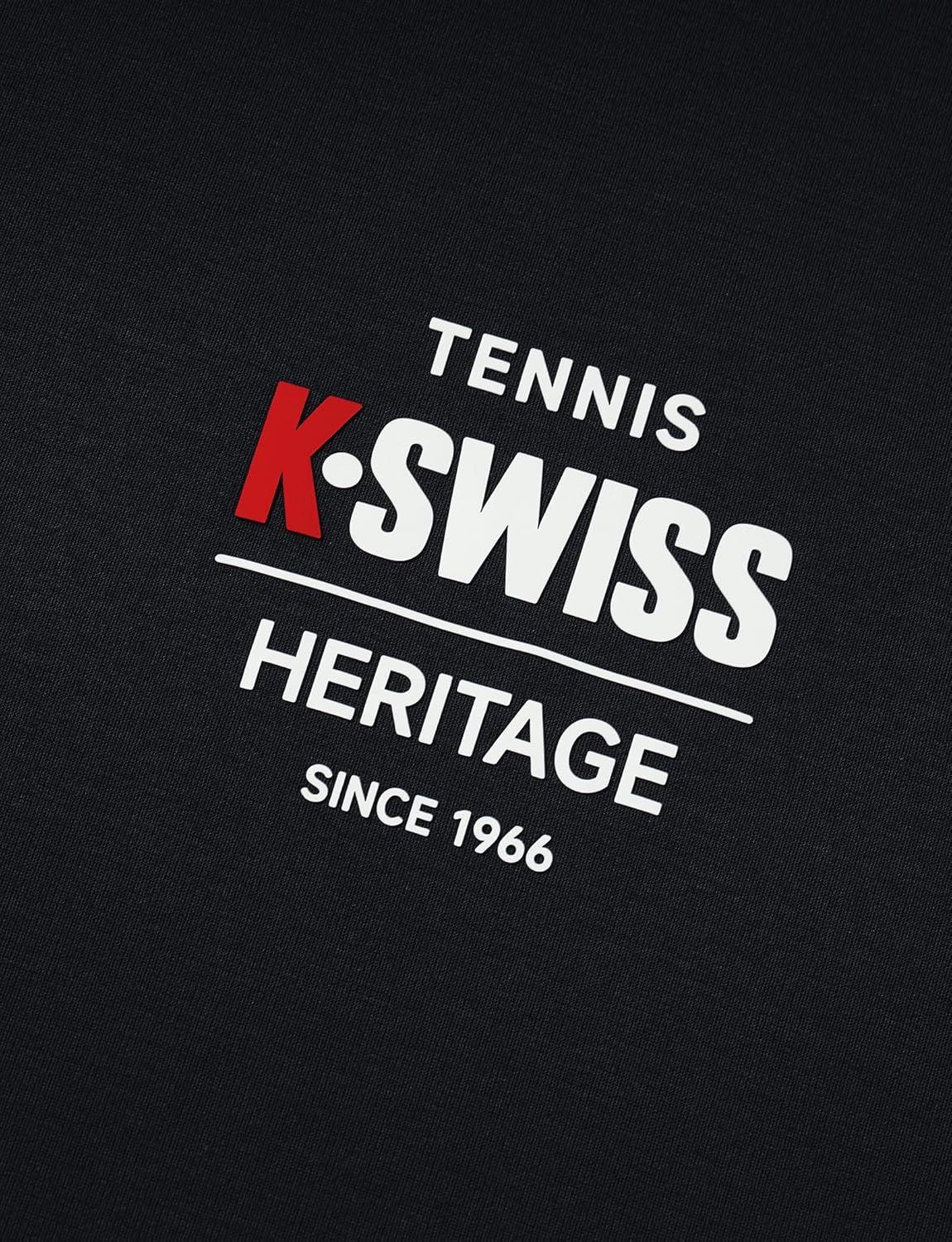 image:imageKSwiss Heritage Mens Silky Tech TShirt Soft Crewneck TShirts with EcoEmbossed Graphic for Sport Work CasualBlack