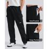 image:imageKSwiss Mens Cargo Pants  Relaxed Fit Open Bottom Tapered Pants Sweatpants with Drawstring for Casual Lounge OutdoorBlackBlack