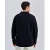 image:imageKSwiss Mens Knit Polo Shirts  Long Sleeve Polo Sweaters Shirt Classic Collared Button Casual Work GolfBlack