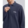 image:imageKSwiss Mens Knit Polo Shirts  Long Sleeve Polo Sweaters Shirt Classic Collared Button Casual Work GolfGrey Blue