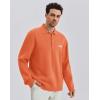 image:imageKSwiss Mens Knit Polo Shirts  Long Sleeve Polo Sweaters Shirt Classic Collared Button Casual Work GolfOrange