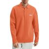 image:imageKSwiss Mens Knit Polo Shirts  Long Sleeve Polo Sweaters Shirt Classic Collared Button Casual Work GolfOrange