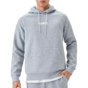 image:imageKSwiss Heritage Mens Hoodies  Pullover Long Sleeve Sweatshirt Casual Club Hooded for Gym WorkoutLight Grey