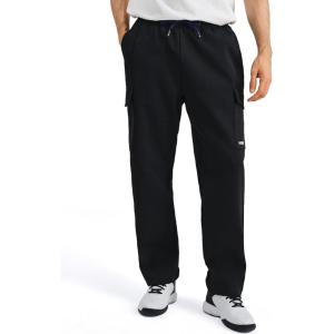 image:imageKSwiss Mens Cargo Pants  Relaxed Fit Open Bottom Tapered Pants Sweatpants with Drawstring for Casual Lounge OutdoorBlackBlack