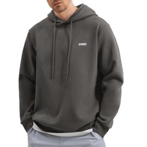 image:imageKSwiss Mens Hoodies  Pullover Long Sleeve Sweatshirt Casual Club Hooded for Gym WorkoutGrey