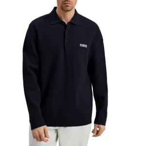 image:imageKSwiss Mens Knit Polo Shirts  Long Sleeve Polo Sweaters Shirt Classic Collared Button Casual Work GolfBlack
