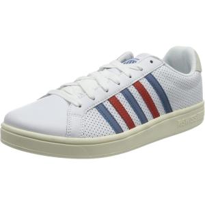 image:imageKSwiss Mens Lowtop SneakersWhiteBlue HorizonRed ClayAntique White