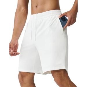 image:imageKSwiss Mens Running Athletic Shorts 8  Lightweight Quick Dry Workout Gym Tennis Knit Shorts Active SportWhite