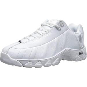 image:imageKSwiss Mens ST329 CMF Sneaker Wide Tennis Walking Shoes Leather UpperWhiteBlackSilver