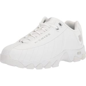 image:imageKSwiss Mens ST329 CMF Sneaker Wide Tennis Walking Shoes Leather UpperWhiteSilverSilver