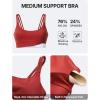 image:imageKSwiss CICLO Fiber Sports Bras for Women  Scoop Neck Thin Straps Padded Yoga Bras Medium Support Workout Gym TopsRedBlack