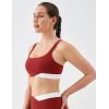 image:imageKSwiss CICLO Fiber Sports Bras for Women  Scoop Neck Thin Straps Padded Yoga Bras Medium Support Workout Gym TopsRedBlack