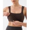 image:imageKSwiss Crop Tank Tops for Women  Square Neck Longline Sports Bras PaddedBrown