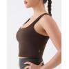 image:imageKSwiss Crop Tank Tops for Women  Square Neck Longline Sports Bras PaddedBrown