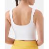 image:imageKSwiss Crop Tank Tops for Women  Square Neck Longline Sports Bras PaddedWhite