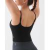 image:imageKSwiss Crop Tops for Women  Adjustable Thin Straps Square Neck Padded Sports BraBlack