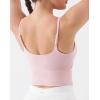 image:imageKSwiss Crop Tops for Women  Adjustable Thin Straps Square Neck Padded Sports BraPink