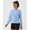 image:imageKSwiss Cropped Sweatshirts for Women  Crewneck Pullover Sweatshirt Long Sleeve Workout Crop Tops Soft and LightweightBlue