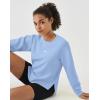 image:imageKSwiss Cropped Sweatshirts for Women  Crewneck Pullover Sweatshirt Long Sleeve Workout Crop Tops Soft and LightweightBlue
