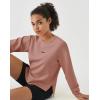 image:imageKSwiss Cropped Sweatshirts for Women  Crewneck Pullover Sweatshirt Long Sleeve Workout Crop Tops Soft and LightweightDeep Brown