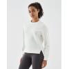 image:imageKSwiss Cropped Sweatshirts for Women  Crewneck Pullover Sweatshirt Long Sleeve Workout Crop Tops Soft and LightweightWhite