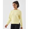 image:imageKSwiss Cropped Sweatshirts for Women  Crewneck Pullover Sweatshirt Long Sleeve Workout Crop Tops Soft and LightweightYellow