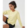 image:imageKSwiss Cropped Sweatshirts for Women  Crewneck Pullover Sweatshirt Long Sleeve Workout Crop Tops Soft and LightweightYellow