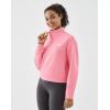image:imageKSwiss Quarter Zip Sweatshirts for Women Long Sleeve Pullover Hoodies with Pockets Mock Neck Crop Tops Spring OutfitsPinkMisc