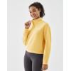 image:imageKSwiss Quarter Zip Sweatshirts for Women Long Sleeve Pullover Hoodies with Pockets Mock Neck Crop Tops Spring OutfitsYellow
