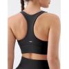 image:imageKSwiss Ruched Longline Sports Bras for Women  Racerback V Neck Padded Yoga Tank Wide Straps Crop TopsBlack