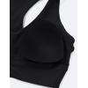 image:imageKSwiss Ruched Longline Sports Bras for Women  Racerback V Neck Padded Yoga Tank Wide Straps Crop TopsBlack