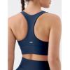 image:imageKSwiss Ruched Longline Sports Bras for Women  Racerback V Neck Padded Yoga Tank Wide Straps Crop TopsBlue