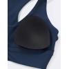 image:imageKSwiss Ruched Longline Sports Bras for Women  Racerback V Neck Padded Yoga Tank Wide Straps Crop TopsBlue