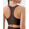 image:imageKSwiss Ruched Longline Sports Bras for Women  Racerback V Neck Padded Yoga Tank Wide Straps Crop TopsBrown