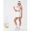 image:imageKSwiss Ruched Longline Sports Bras for Women  Racerback V Neck Padded Yoga Tank Wide Straps Crop TopsWhite