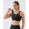 image:imageKSwiss Sports Bras for Women  Scoop Neck Padded Strappy Sports Bras Light Support Graphene Fiber Workout Yoga Gym TopsBlackBlack