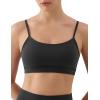 image:imageKSwiss Sports Bras for Women  Thin Straps U Back Light Impact Strappy Wireless Padded Yoga Workout Gym TopsBlack