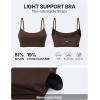 image:imageKSwiss Sports Bras for Women  Thin Straps U Back Light Impact Strappy Wireless Padded Yoga Workout Gym TopsBrown