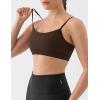 image:imageKSwiss Sports Bras for Women  Thin Straps U Back Light Impact Strappy Wireless Padded Yoga Workout Gym TopsBrown