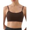 image:imageKSwiss Sports Bras for Women  Thin Straps U Back Light Impact Strappy Wireless Padded Yoga Workout Gym TopsBrown