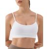 image:imageKSwiss Sports Bras for Women  Thin Straps U Back Light Impact Strappy Wireless Padded Yoga Workout Gym TopsWhite