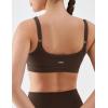 image:imageKSwiss Sports Bras for Women Adjustable  Thin Straps Light Impact Strappy Wireless Padded Yoga Workout Gym TopsBrown