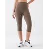 image:imageKSwiss Womens 16 Capri Leggings  No Front Seam Soft Stretchy High WaistBrown