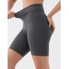 image:imageKSwiss Womens 8 Biker Shorts  No Front Seam Compression Stretchy High Waist Workout Gym Running ShortsGray