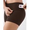 image:imageKSwiss Womens Biker Shorts  4 High Waisted No Front Seam Stretchy Soft Yoga Gym Workout ShortsBrown