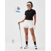image:imageKSwiss Womens Crop Golf Shirt  Short Sleeve with Zip Up Quick Dry Stretch Tennis Collared Polo Shirts for Women TopsBlack