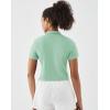 image:imageKSwiss Womens Crop Golf Shirt  Short Sleeve with Zip Up Quick Dry Stretch Tennis Collared Polo Shirts for Women TopsGreen