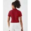 image:imageKSwiss Womens Crop Golf Shirt  Short Sleeve with Zip Up Quick Dry Stretch Tennis Collared Polo Shirts for Women TopsRed