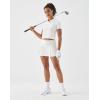image:imageKSwiss Womens Crop Golf Shirt  Short Sleeve with Zip Up Quick Dry Stretch Tennis Collared Polo Shirts for Women TopsWhite