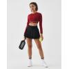 image:imageKSwiss Womens Long Sleeve Crop Tops Slim Fit Workout Shirts Crew Neck Athletic Gym Yoga TShirtsRed